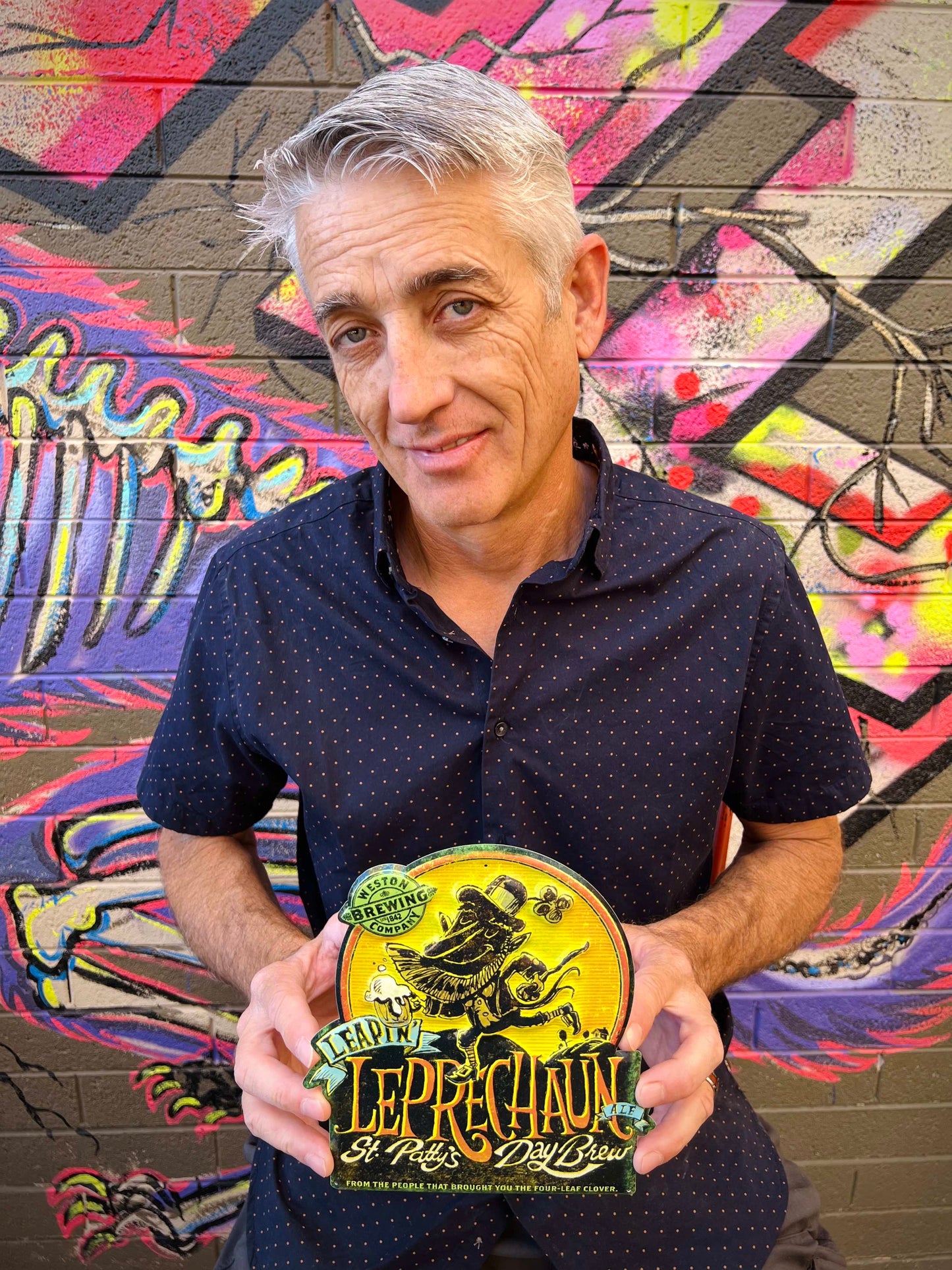 Weston Brewing Co "Leapin' Leprechaun" Mini Tacker Collectible Beer Sign Tin Tacker