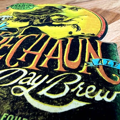 Weston Brewing Co "Leapin' Leprechaun" Mini Tacker Collectible Beer Sign Tin Tacker