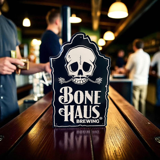 Bone Haus Brewing Tin Tacker Metal Beer Sign