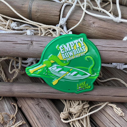 Lake Monster Brewing Co "Empty Rowboat" Mini Tacker Collectible Beer Sign Tin Tacker
