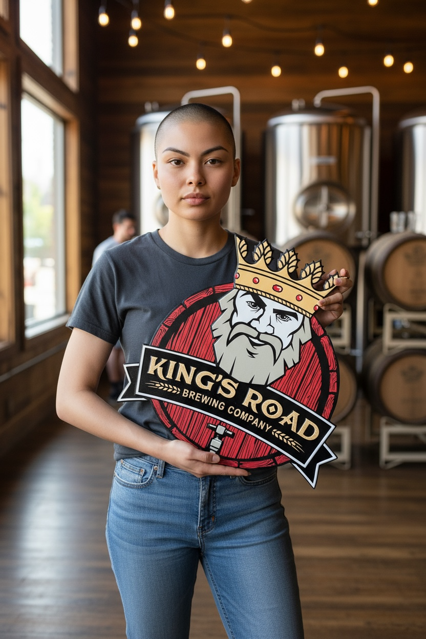 King's Road Brewing Co Logo Tin Tacker Metal Beer Sign
