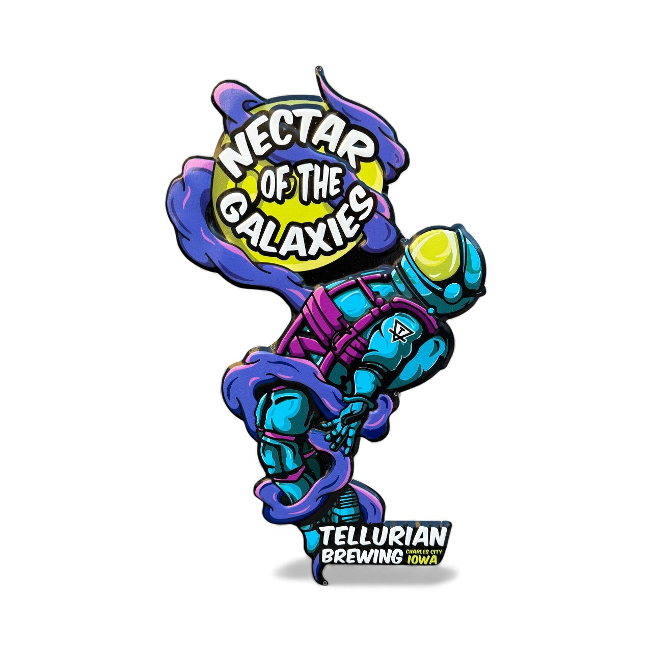 Tellurian Brewing Co  "Nectar of the Galaxies" Collectible Tin Tacker Metal Beer Sign