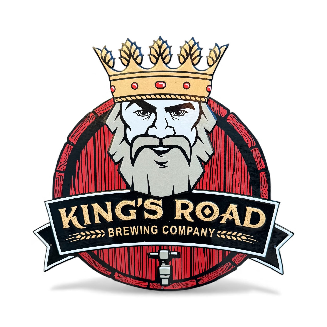 King's Road Brewing Co Logo Tin Tacker Metal Beer Sign