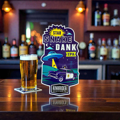 Kinkaider Brewing Co Star Snake Dank IPA Collectible Tin Tacker Metal Beer Sign