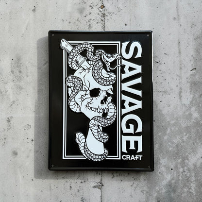 Savage Craft Ale Works Collectible Tin Tacker Metal Beer Sign
