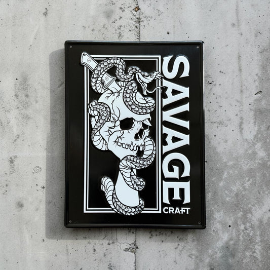 Savage Craft Ale Works Collectible Tin Tacker Metal Beer Sign
