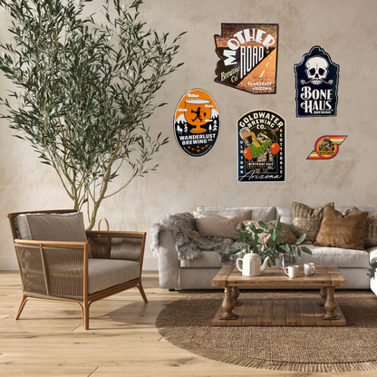 Arizona Craft Collectible Beer Signs Tin Tackers - Set of 5