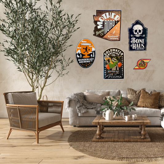 Arizona Craft Collectible Beer Signs Tin Tackers - Set of 5