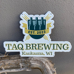 TAQ Brewing Co Tin Tacker Metal Beer Sign