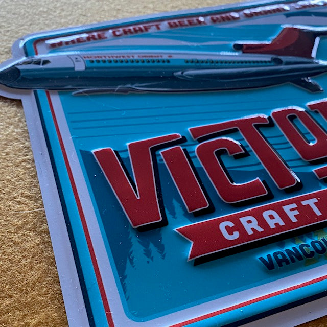 Victor-23 Craft Brewery Tin Tacker Metal Beer Sign