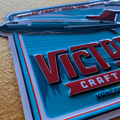 Victor-23 Craft Brewery Tin Tacker Metal Beer Sign