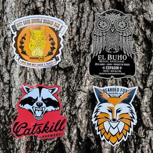 Set of 4 Woodland Creatures Beer Signs Tin Tackers