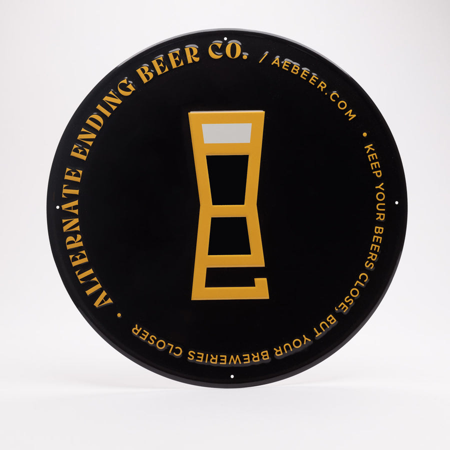 Alternate Ending Beer Co Tin Tacker Metal Beer Sign