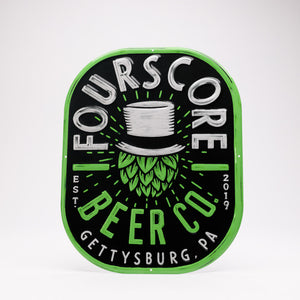 Fourscore Beer Co Gettysburg Tin Tacker Metal Beer Sign