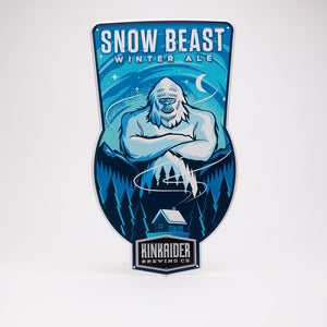 Kinkaider Brewing Co Snow Beast Winter Ale Tin Tacker Metal Beer Sign