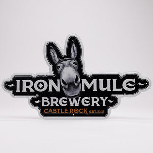Iron Mule Brewery Tin Tacker Metal Beer Sign