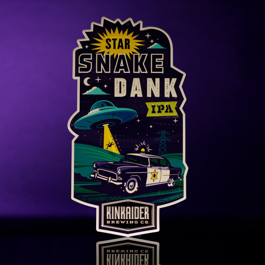 Kinkaider Brewing Co Star Snake Dank IPA Tin Tacker Metal Beer Sign