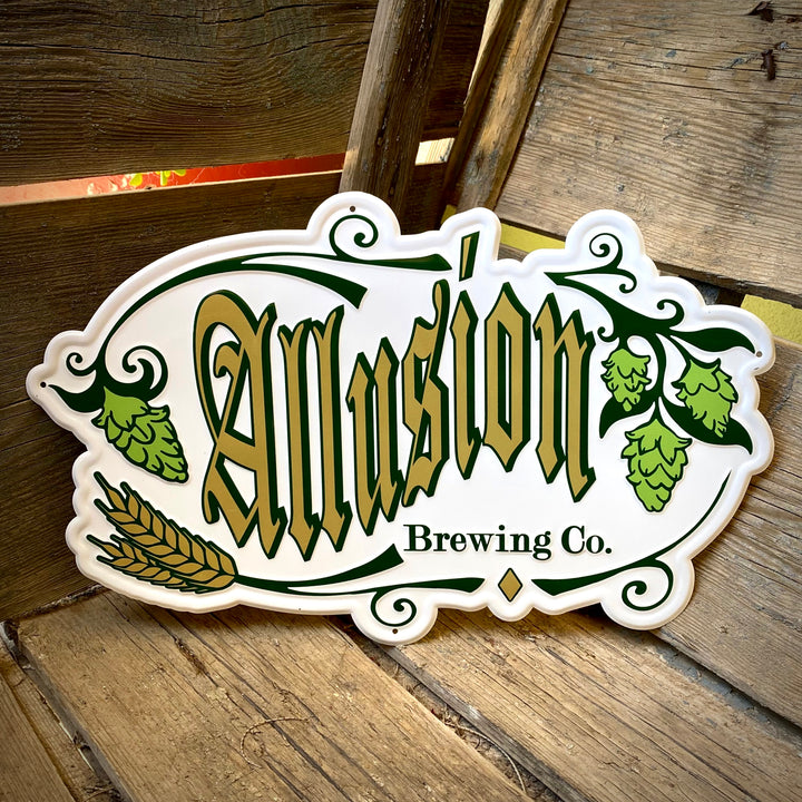 Allusion Brewing Co Tin Tacker Metal Beer Sign