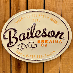 Baileson Brewing Co "Man's Other Best Friend" Tin Tacker Metal Beer Sign