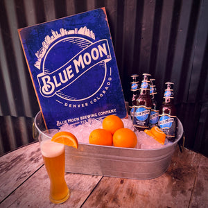 Vintage Look Blue Moon Brewing Co Metal Beer Sign Tin Tacker