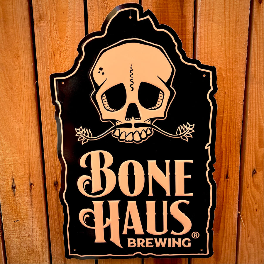 Bone Haus Brewing Tin Tacker Metal Beer Sign