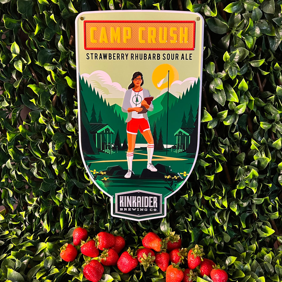 Kinkaider Brewing Co Camp Crush Tin Tacker Metal Beer Sign