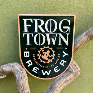 Frogtown Brewery Tin Tacker Metal Beer Sign