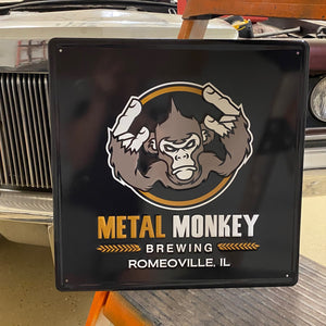 Metal Monkey Brewing Tin Tacker Metal Beer Sign