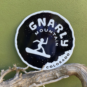 Gnarly Mountain Colorado Tin Tacker Metal Beer Sign