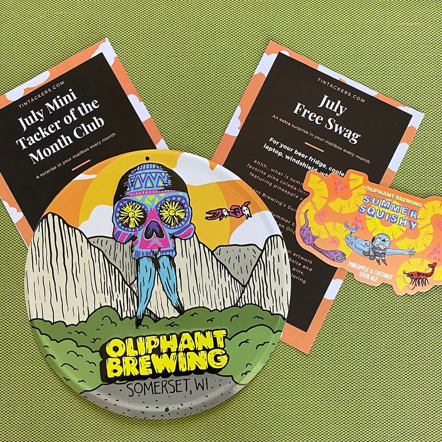 Oliphant Brewing Co "Flower Skull" July 2022 Mini Tacker of the Month