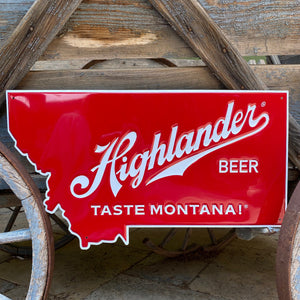 Highlander Beer Missoula Montana Tin Tacker Metal Beer Sign