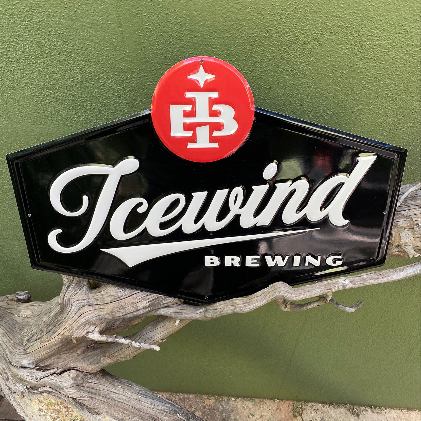 Icewind Brewing Logo Tin Tacker Metal Beer Sign Tin Tackers