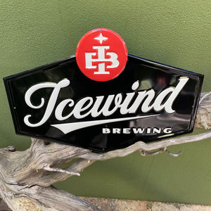 Icewind Brewing Logo Tin Tacker Metal Beer Sign