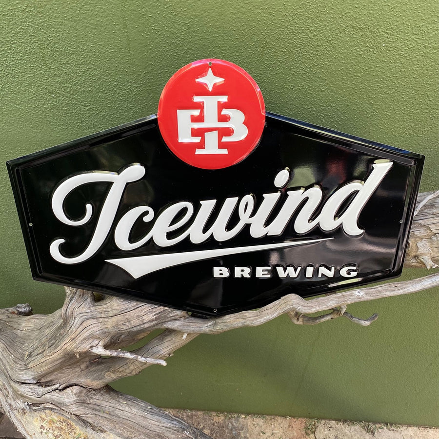 Icewind Brewing Logo Tin Tacker Metal Beer Sign