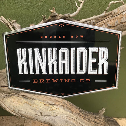 Kinkaider Brewing Co Logo Tin Tacker Metal Beer Sign
