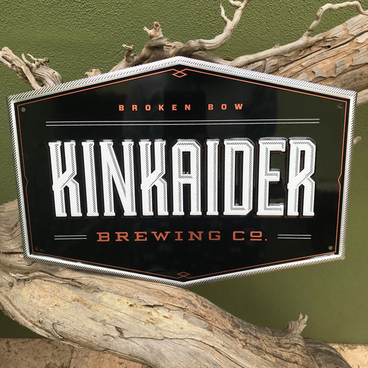 Kinkaider Brewing Co Logo Tin Tacker Metal Beer Sign