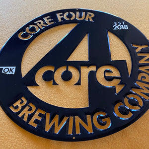 Core Four 4 Brewing Co Laser Cut Tin Tacker Metal Beer Sign