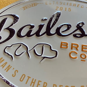 Baileson Brewing Co "Man's Other Best Friend" Tin Tacker Metal Beer Sign