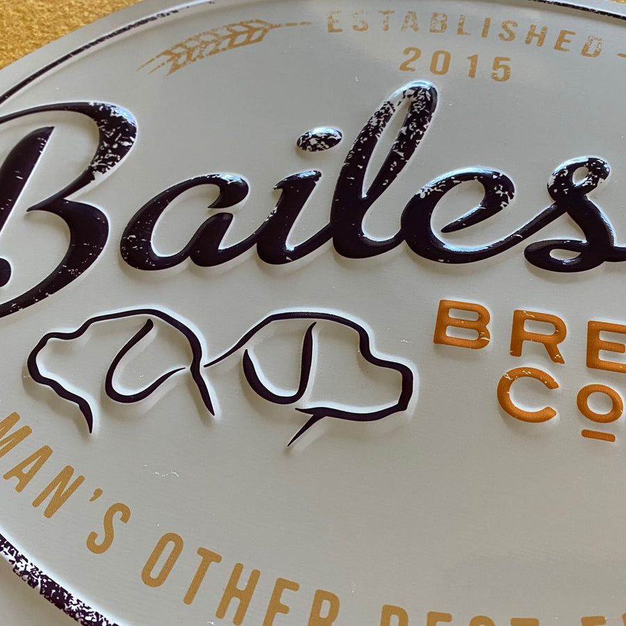 Baileson Brewing Co "Man's Other Best Friend" Tin Tacker Metal Beer Sign