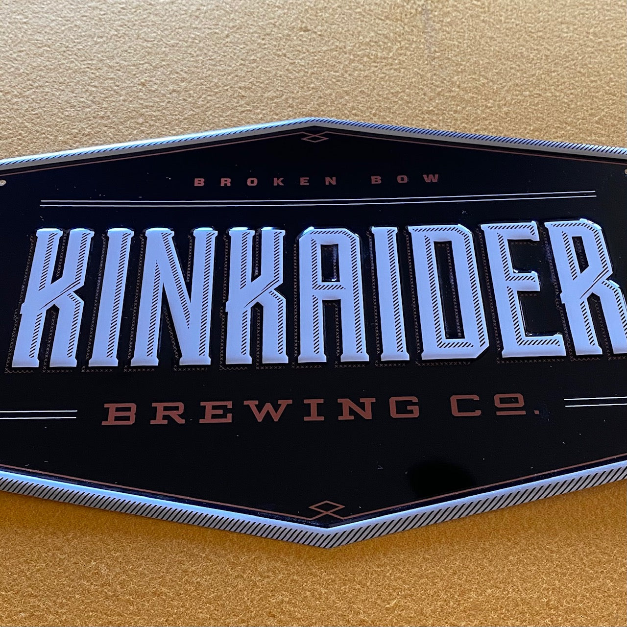 Kinkaider Brewing Co Logo Tin Tacker Metal Beer Sign