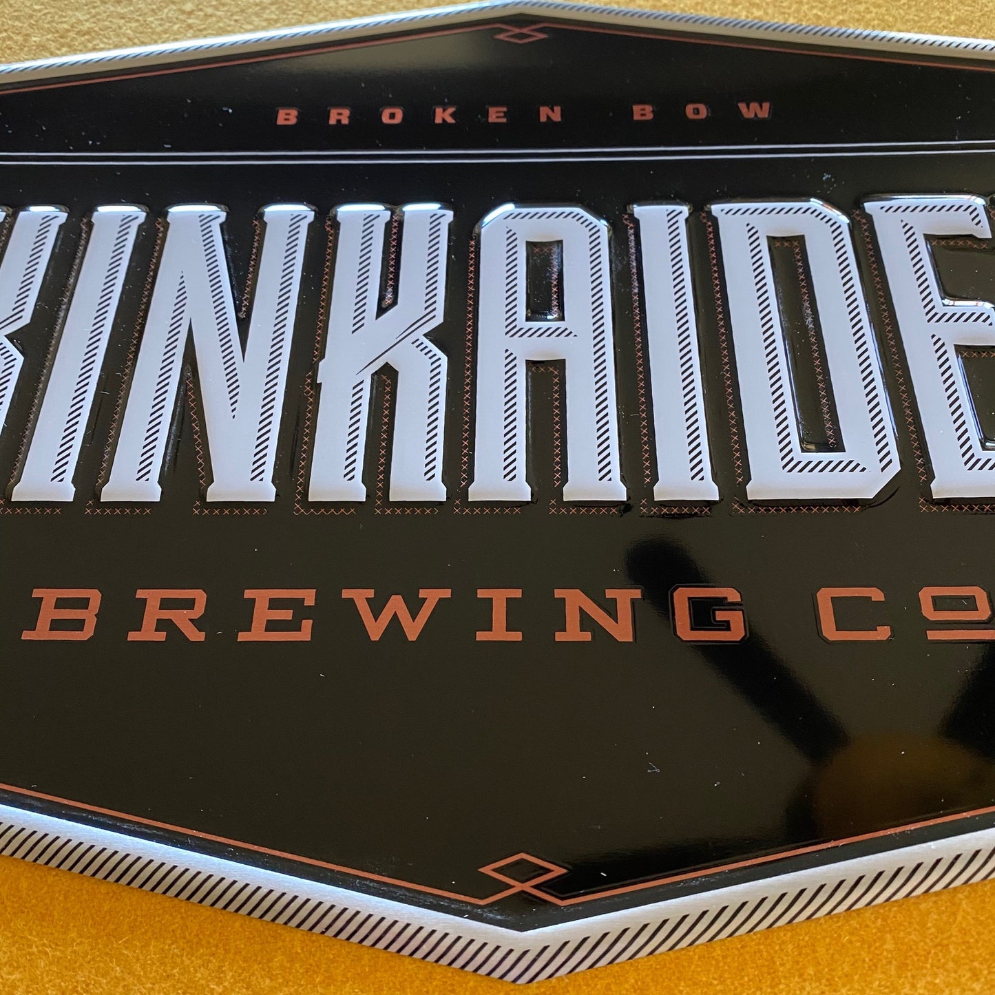 Kinkaider Brewing Co Logo Tin Tacker Metal Beer Sign