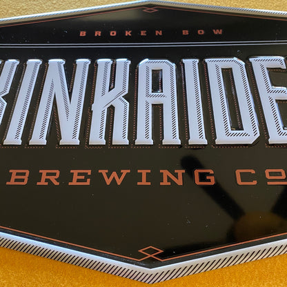 Kinkaider Brewing Co Logo Tin Tacker Metal Beer Sign