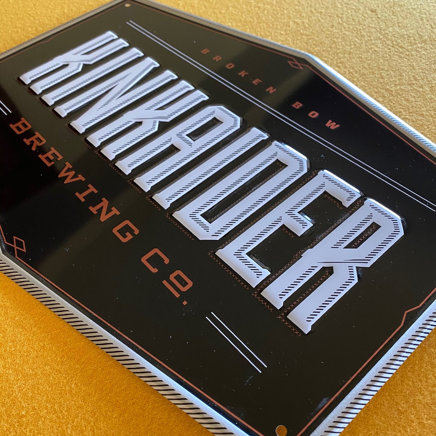 Kinkaider Brewing Co Logo Tin Tacker Metal Beer Sign