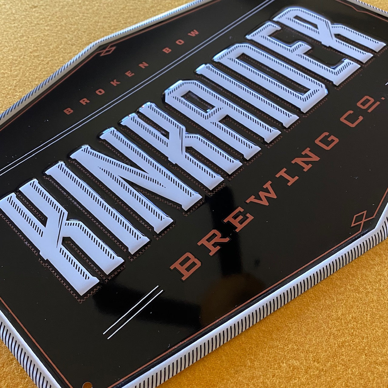 Kinkaider Brewing Co Logo Tin Tacker Metal Beer Sign