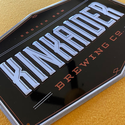 Kinkaider Brewing Co Logo Tin Tacker Metal Beer Sign