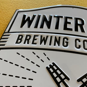 Winter Hill Brewing Embossed Aluminum Sign Tin Tacker
