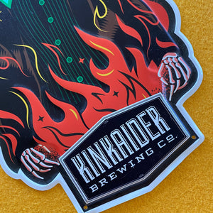 Kinkaider Brewing Co Devil's Gap Jalapeno Ale Tin Tacker Metal Beer Sign