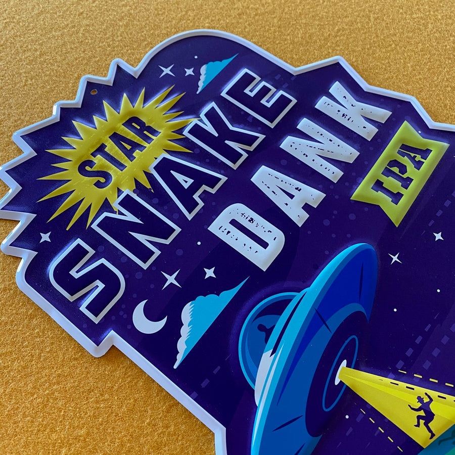 Kinkaider Brewing Co Star Snake Dank IPA Tin Tacker Metal Beer Sign
