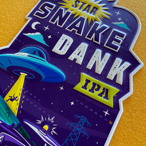 Kinkaider Brewing Co Star Snake Dank IPA Tin Tacker Metal Beer Sign