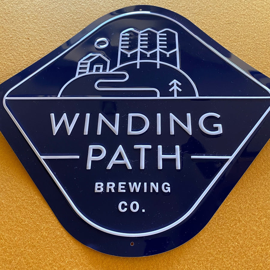 Winding Path Brewing Co Tin Tacker Metal Beer Sign